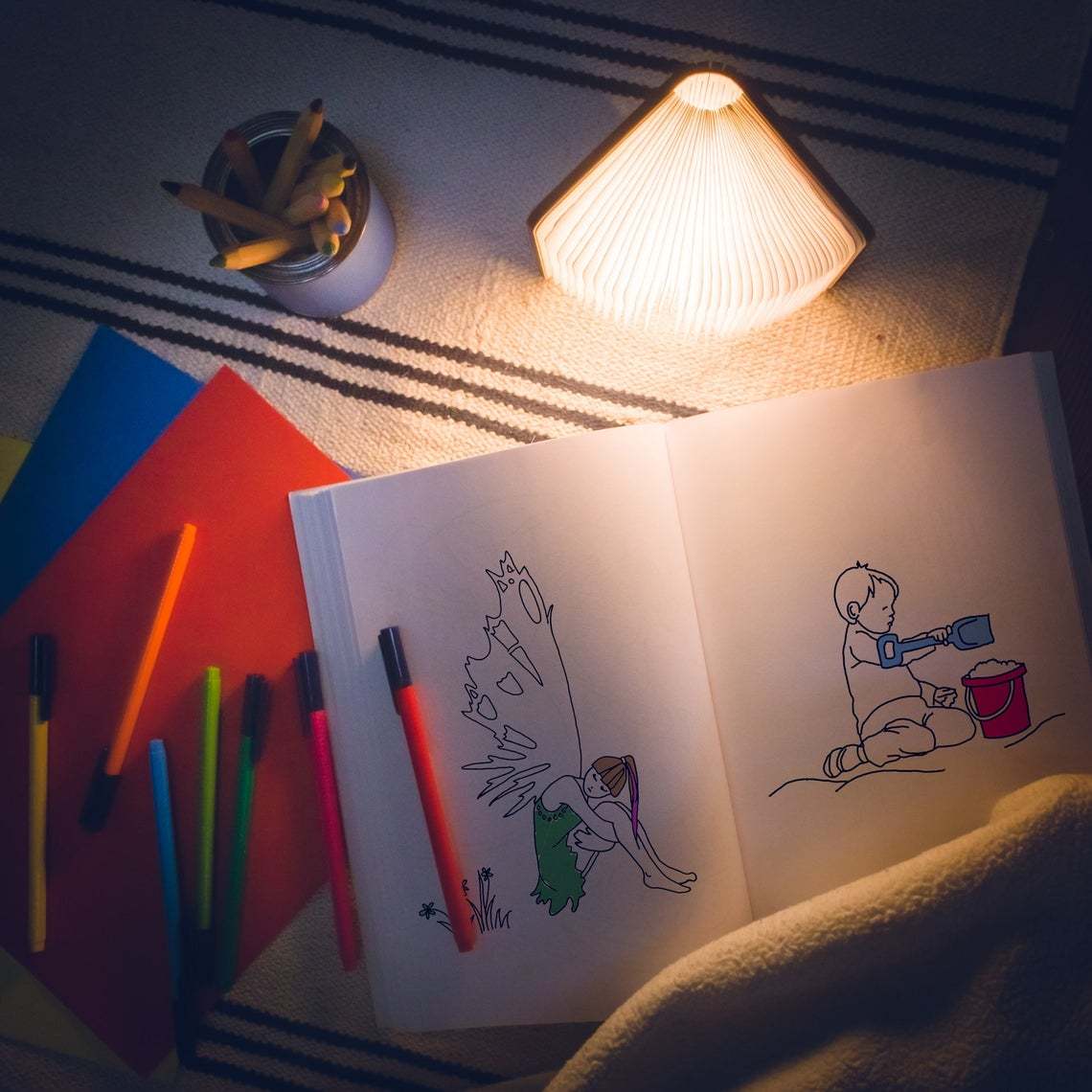 Wooden Folding Magnetic Glowing LED Book Lamp-Jessemade AU