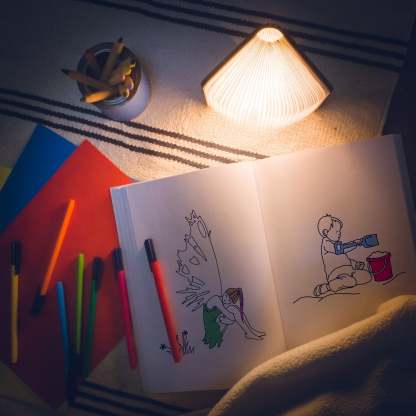 Wooden Folding Magnetic Glowing LED Book Lamp-Jessemade AU
