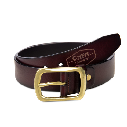 Personalised Genuine Leather Belt Engraved Names Men's Belt for Him-Jessemade AU