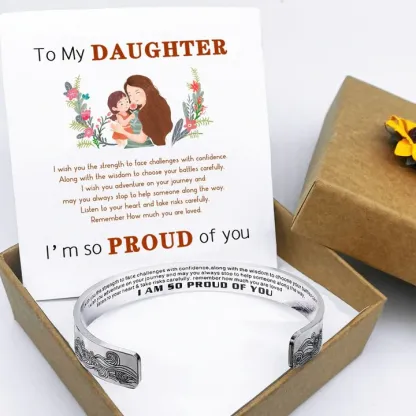 Remember How much you are loved, Cuff Bangle Bracelet Gifts For Daughter-Jessemade AU