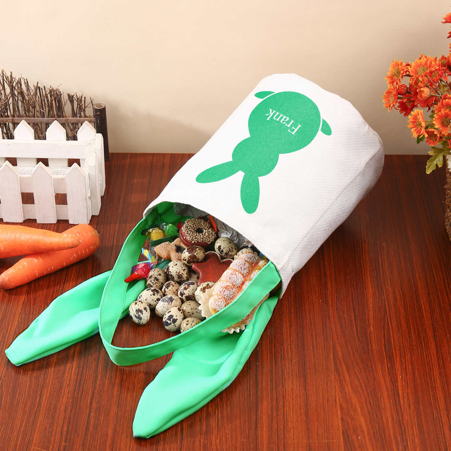 Bunny Tote Bag Personalised Name Bucket Bag Bunny Basket Easter Gifts-Jessemade AU