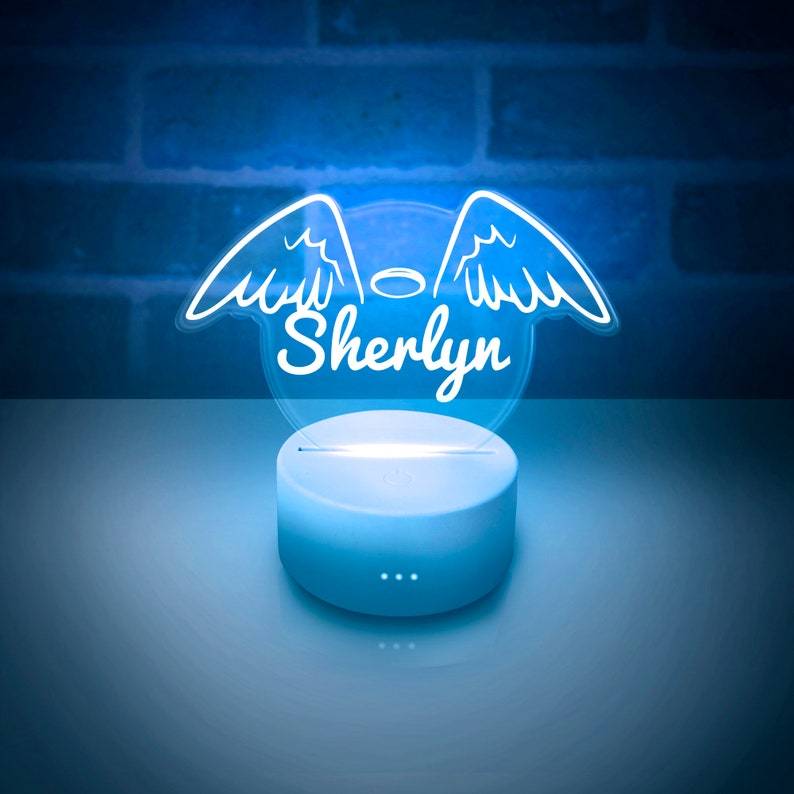 Personalised 7 Colours Changing Night Light Custom Name Wings LED Lamp Gifts For Kids-Jessemade AU