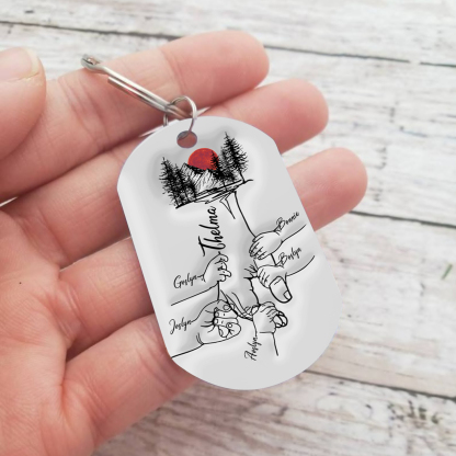 Best Dad Ever - Personalised 6 Names Holding Hands Keychain Custom Family Keychain Father's Day Gifts-Jessemade AU