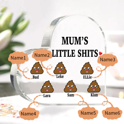 6 Names - Personalised Acrylic Heart Keepsake Custom Name Ornaments Mother's Day Funny Gifts for Mum-Jessemade AU