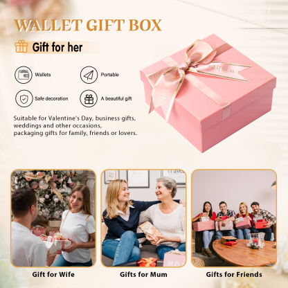 Exquisite Wallet Gift Box Pink Square Gift Packaging-Jessemade AU
