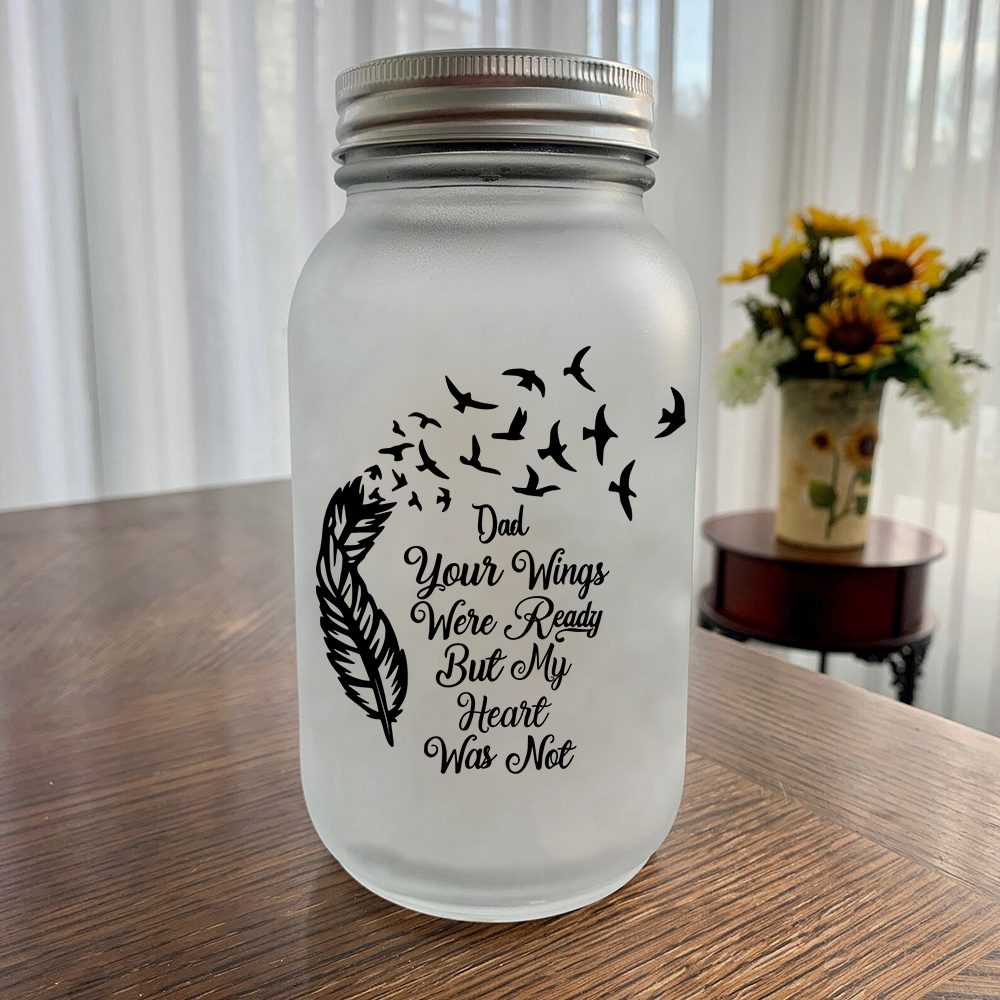 Memorial Bottle Night Light "Your Wings Were Ready But My Heart Was Not" Memorial Jar Memorial Solar Light-Jessemade AU