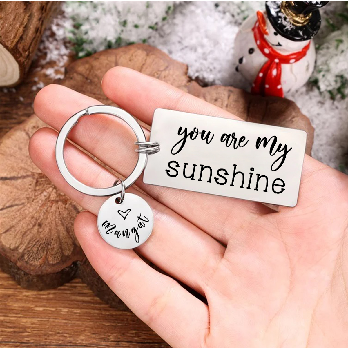 "You Are My Sunshine" Keychain Personalised Name Keyring Gifts for Her/Him-Jessemade AU