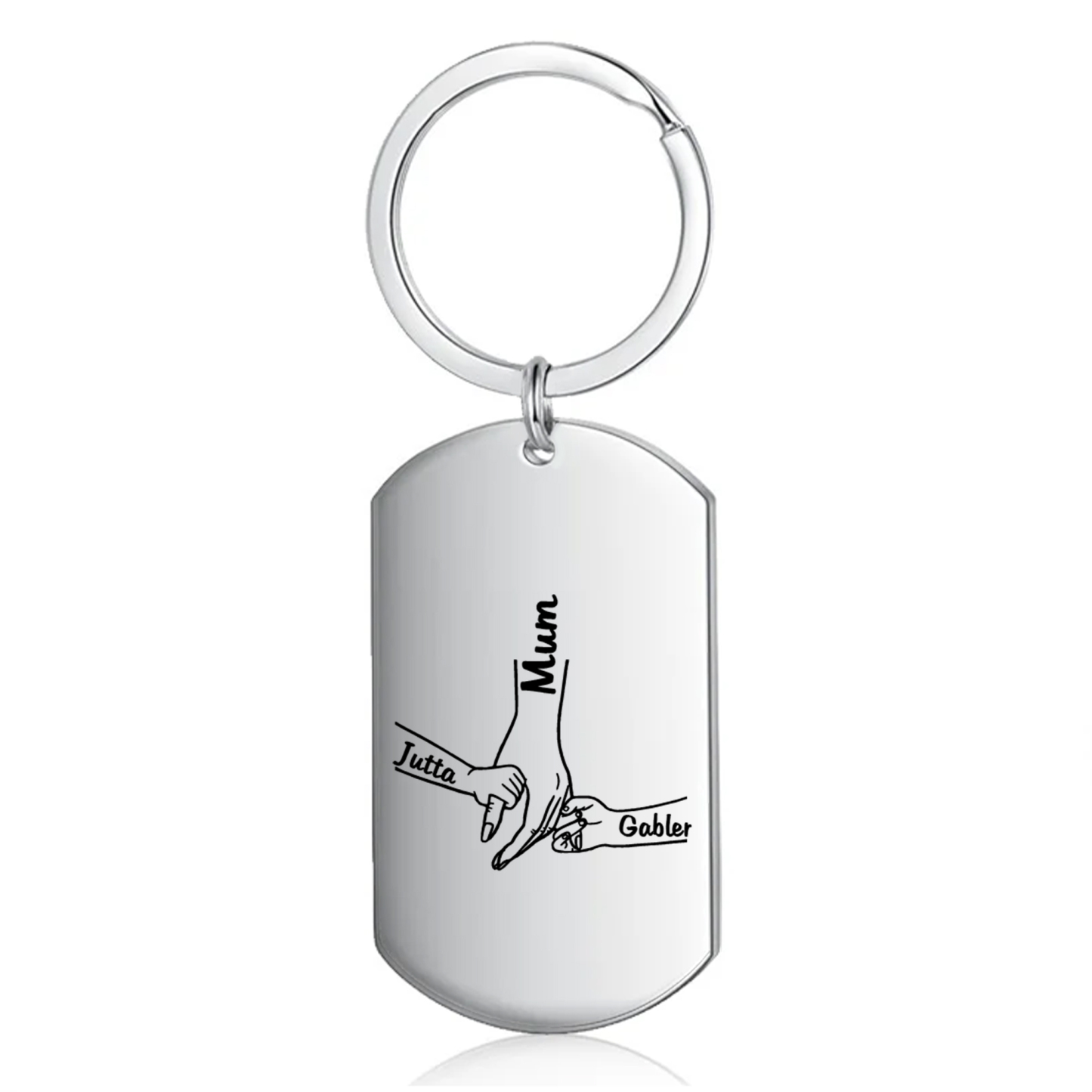 3 Names - Personalised Name Keychain Holding Hands Keychain Mother's Day Gifts For Grandma/Mother-Jessemade AU