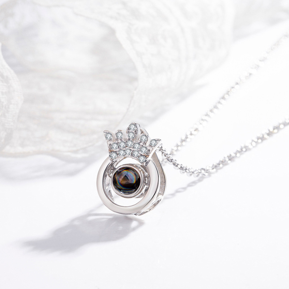 Personalised 100 Languages Projection Necklace Engraved  " I LOVE YOU" Heart Necklace Gifts For Her-Jessemade AU