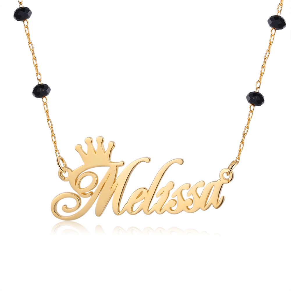 Personalised Crown Necklace Custom 1 Name Necklace Gift For Women-Jessemade AU