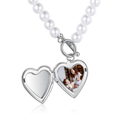 Personalised Heart Photo Locket Necklace Custom Photo Necklace Gifts For Her-Jessemade AU