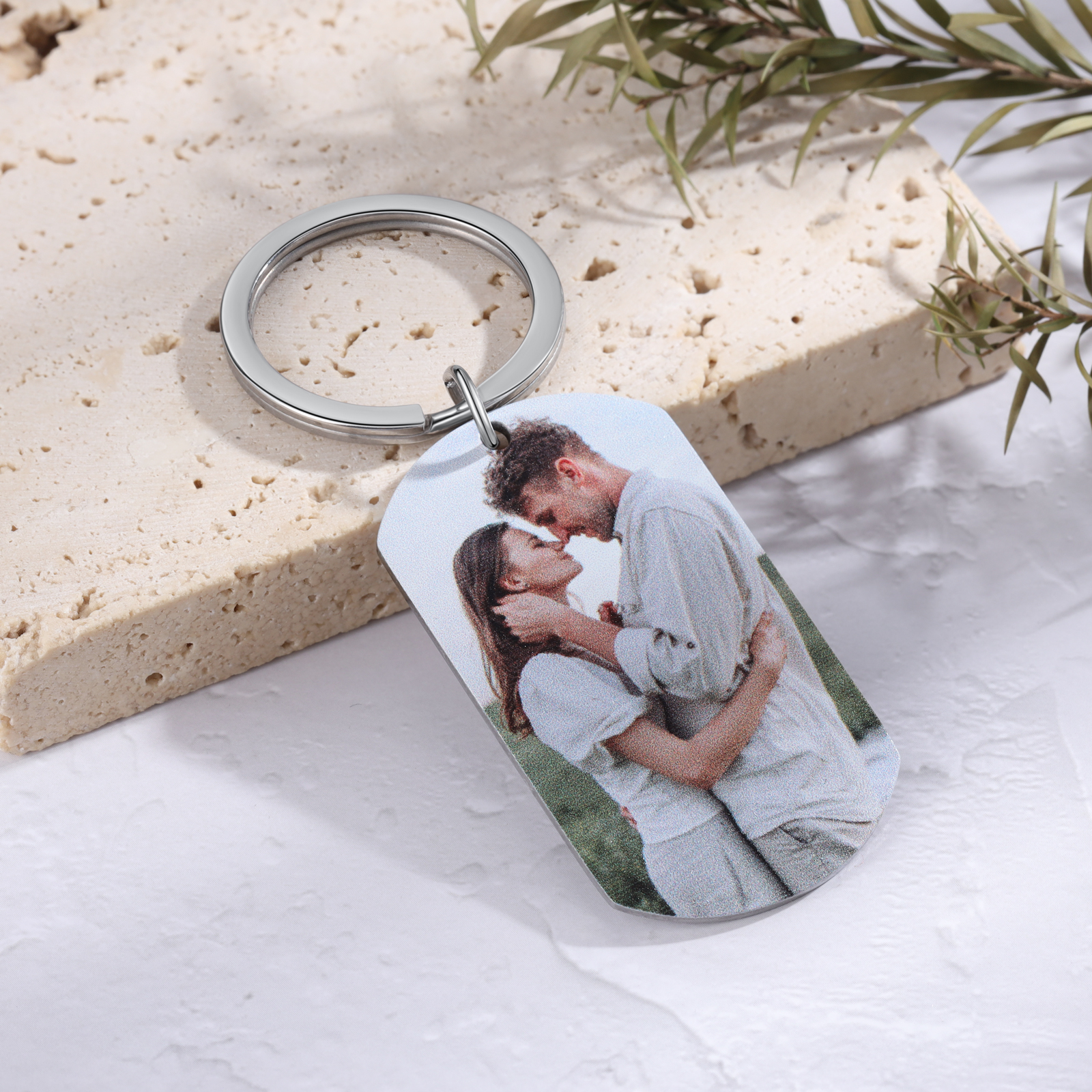 Personalised Photo Keychain with Name "Drive Safe I Need You Here with Me" for Couple-Jessemade AU