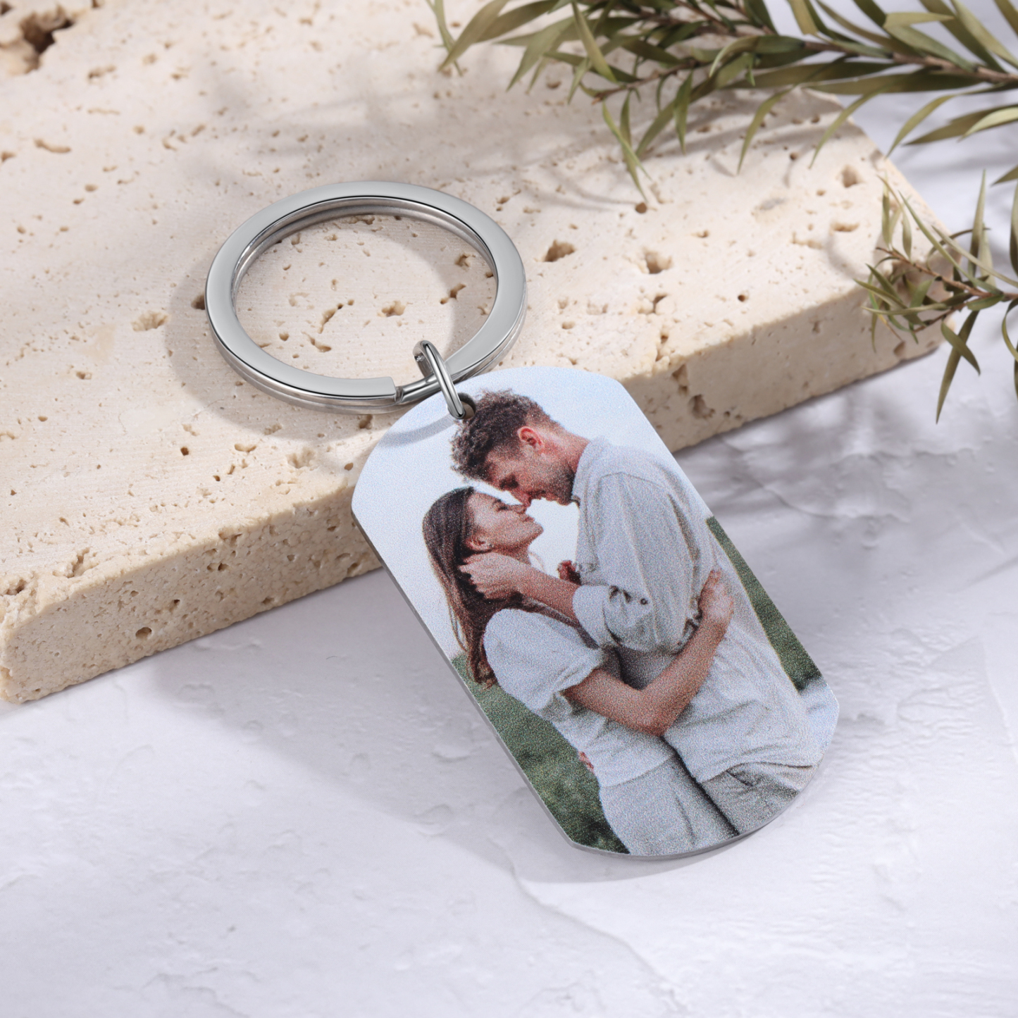 Personalised Photo Keychain with Name "Drive Safe I Need You Here with Me" for Couple-Jessemade AU