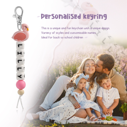 Personalised Name Keychain Custom Name Swan Keychain for kids-Jessemade AU