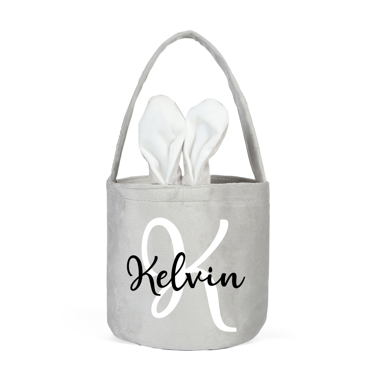 Personalised Bunny Tote Bag Customised with Name & Letter Bucket Bag Bunny Basket Easter Gifts-Jessemade AU