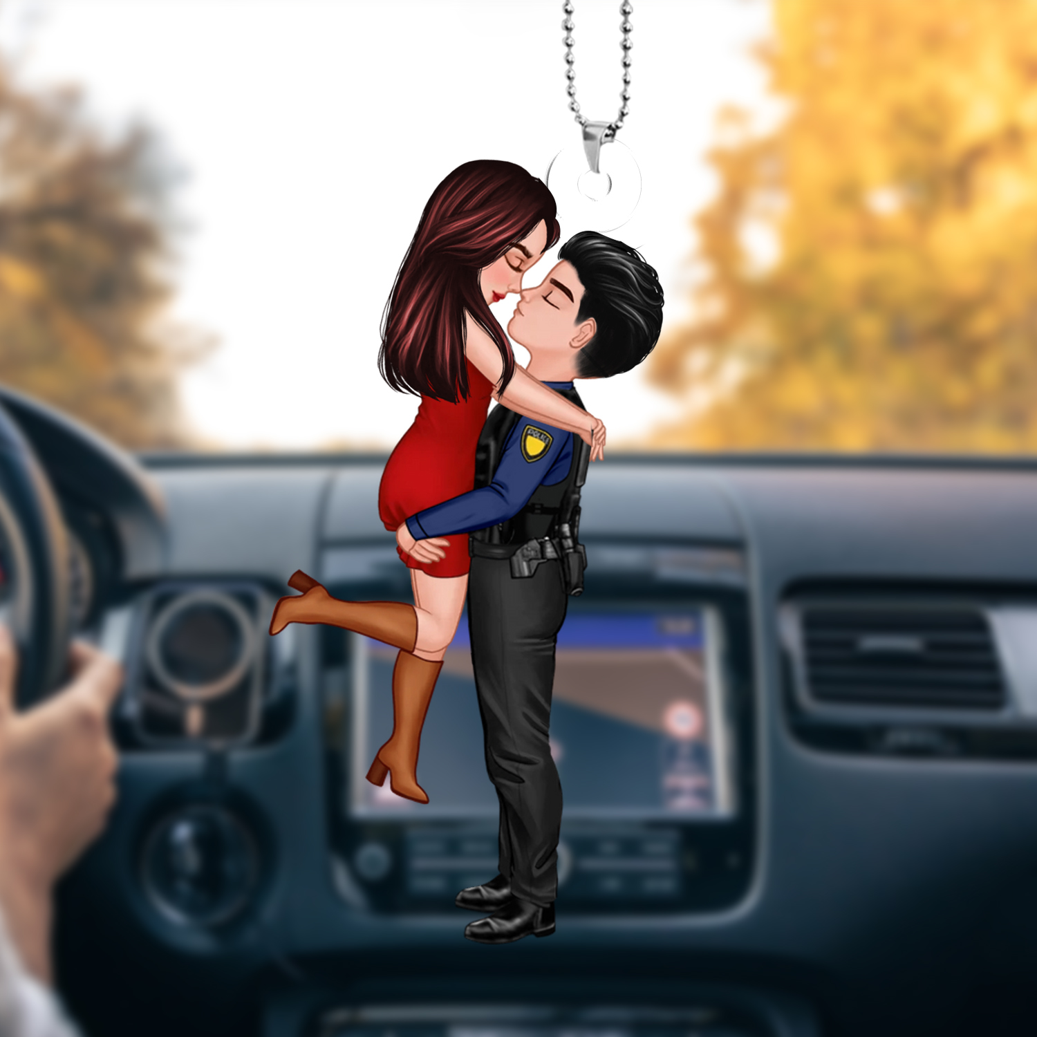 Personalised Couple Hugging Ornament Acrylic Hanging Ornaments Valentine's Day Gifts for Him/Her
