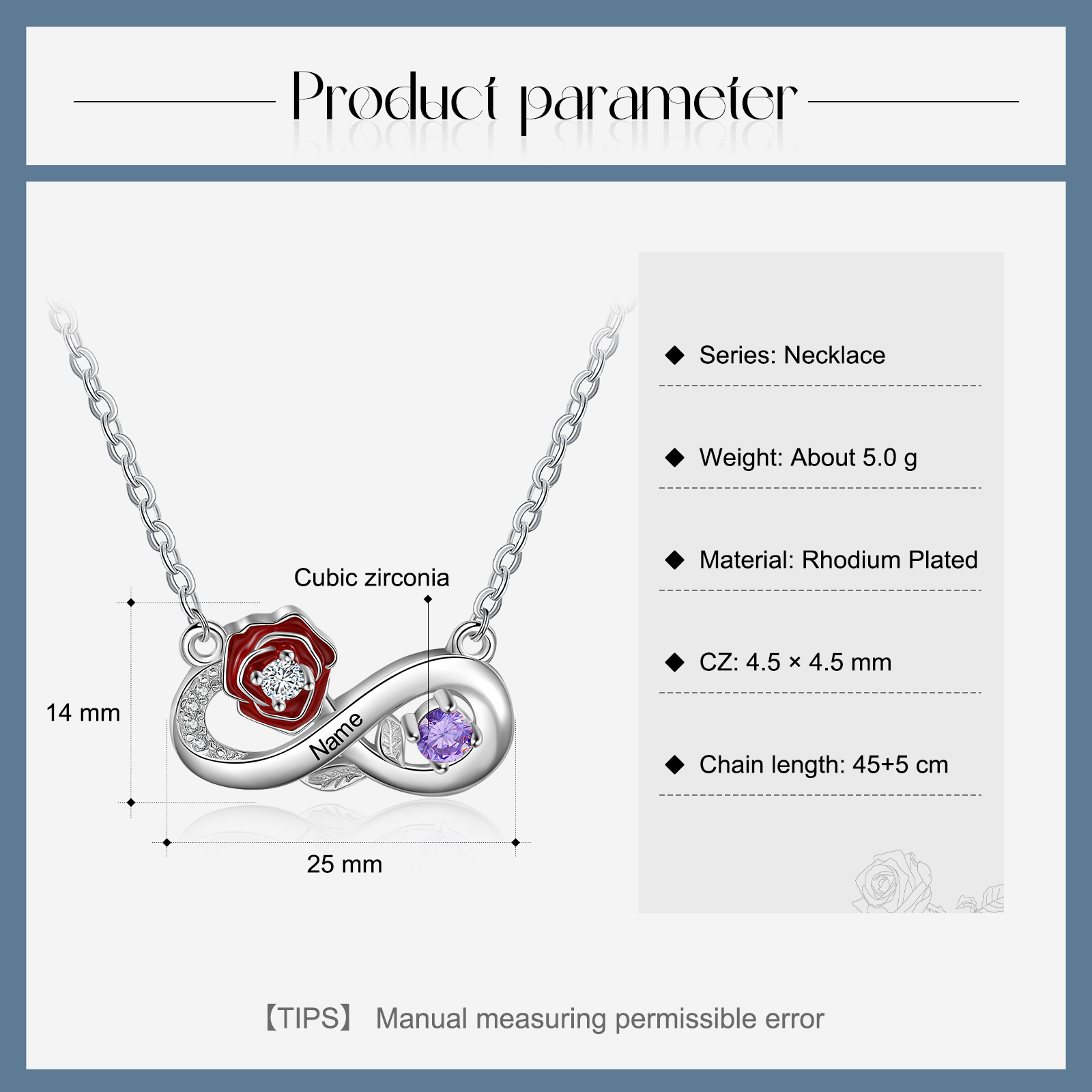 Personalised June Birthflower Necklace With Birthstone Gift For Women-Jessemade AU