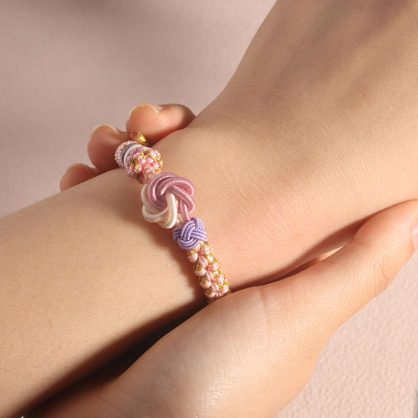 To My Granddaughter Bracelet with Message Card Peach Blossom Knot Braided Bracelet Back To School Gift for Girls Kids-Jessemade AU