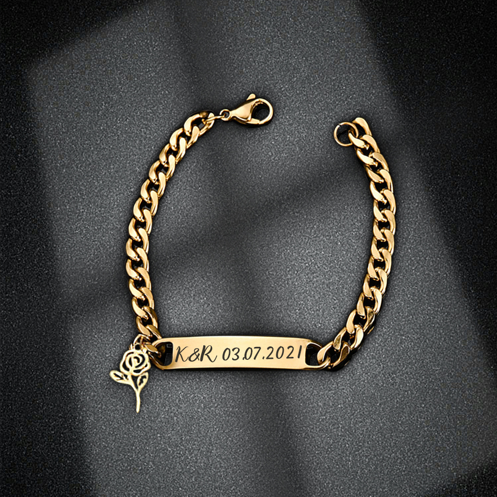 Personalised Name Bracelet Rose Bracelet Customised Child Bracelet Baby Gift-Jessemade AU