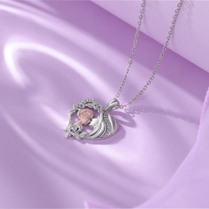 Mother and Son Necklace Heart Flower Pendant Necklace for Her-Jessemade AU