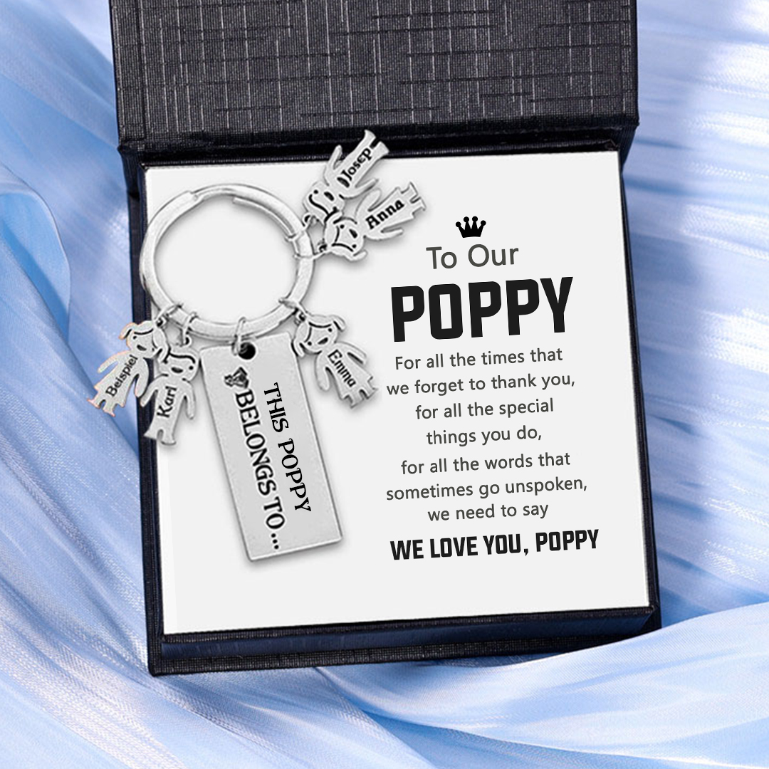 5 Names-Personalised 5 Children's Name Keychain-To My Dad-Gift Box Gift Card Set-Jessemade AU