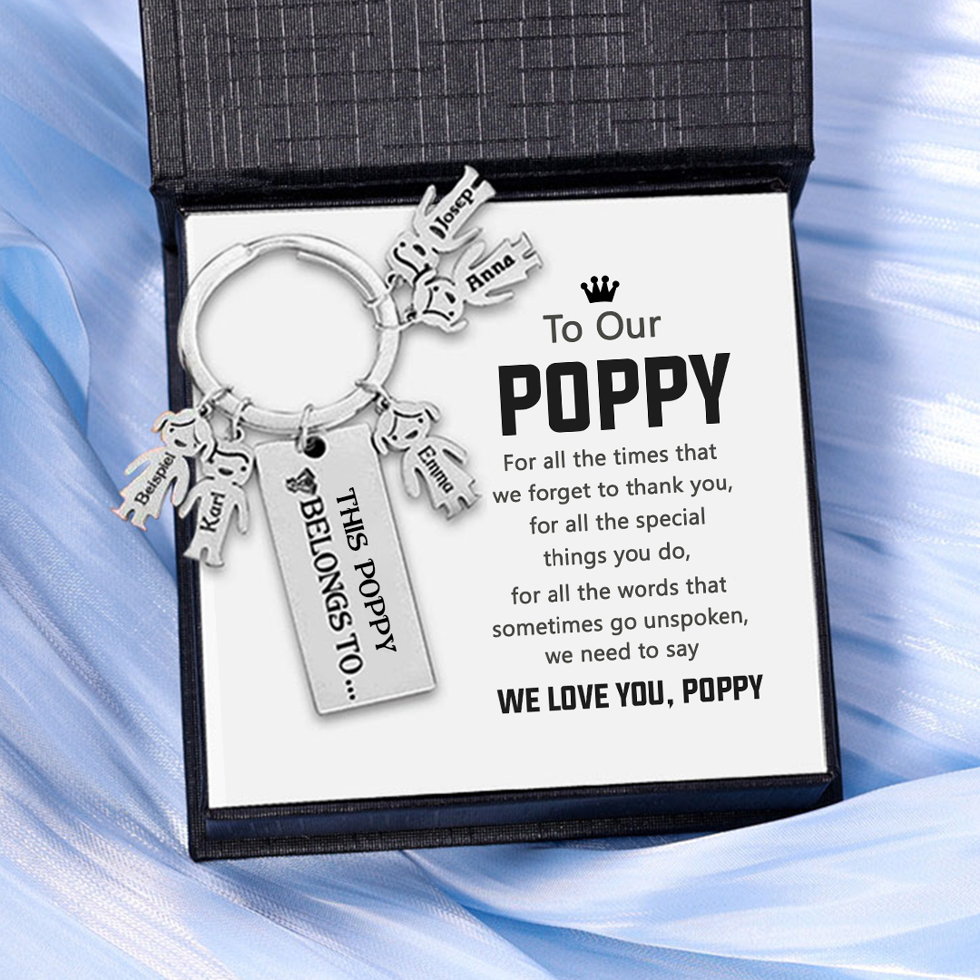 5 Names-Personalised 5 Children's Name Keychain-To My Dad-Gift Box Gift Card Set-Jessemade AU