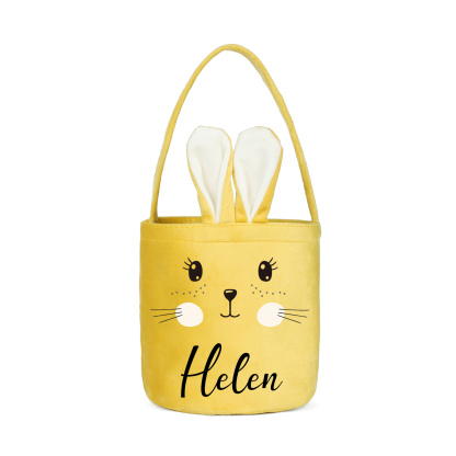 Personalised Bunny Tote Bag Custom Name Bucket Bag Bunny Basket Easter Gifts-Jessemade AU