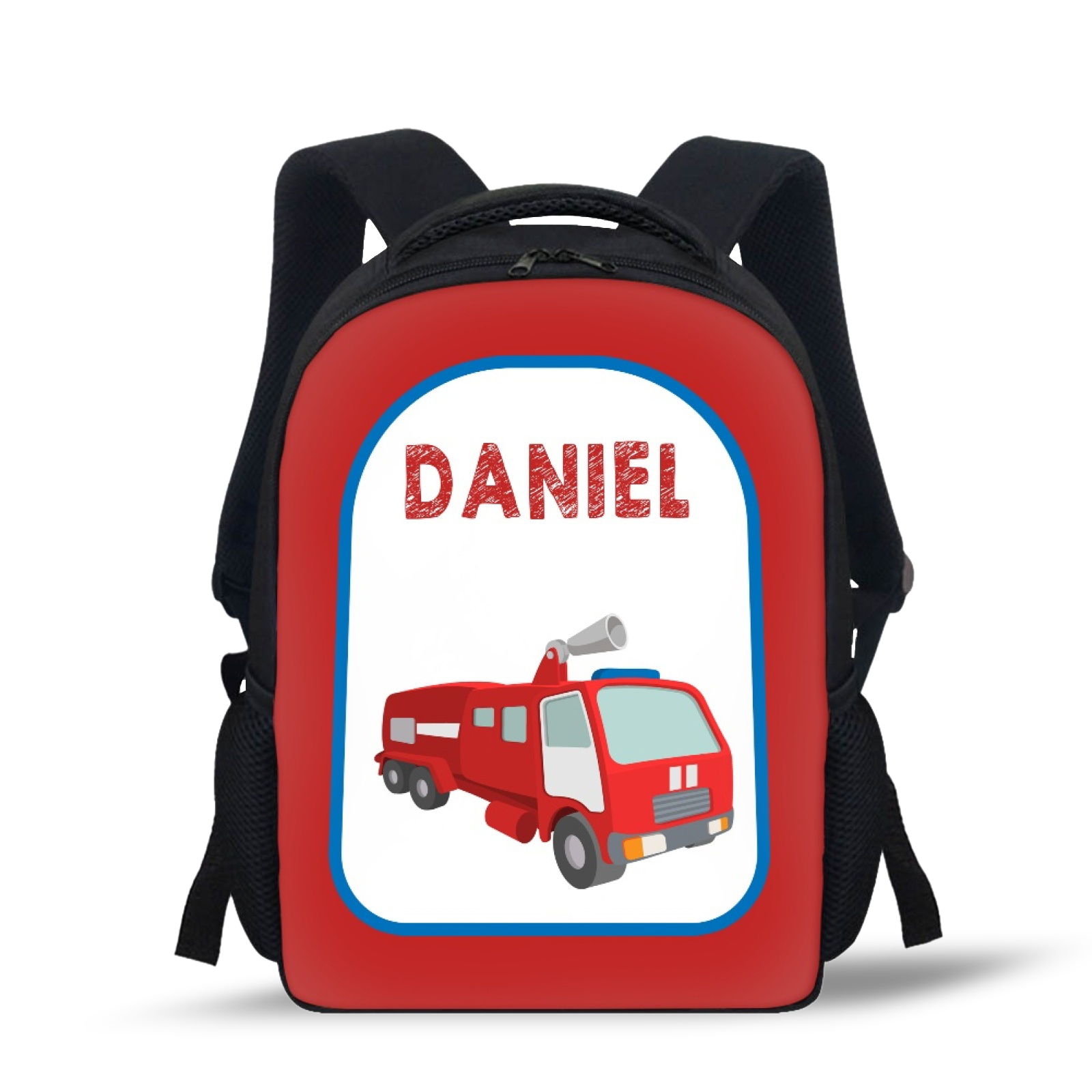 Custom Name Schoolbag Red Rescue Vehicle Backpack Personalised School Bag for Kids-Jessemade AU