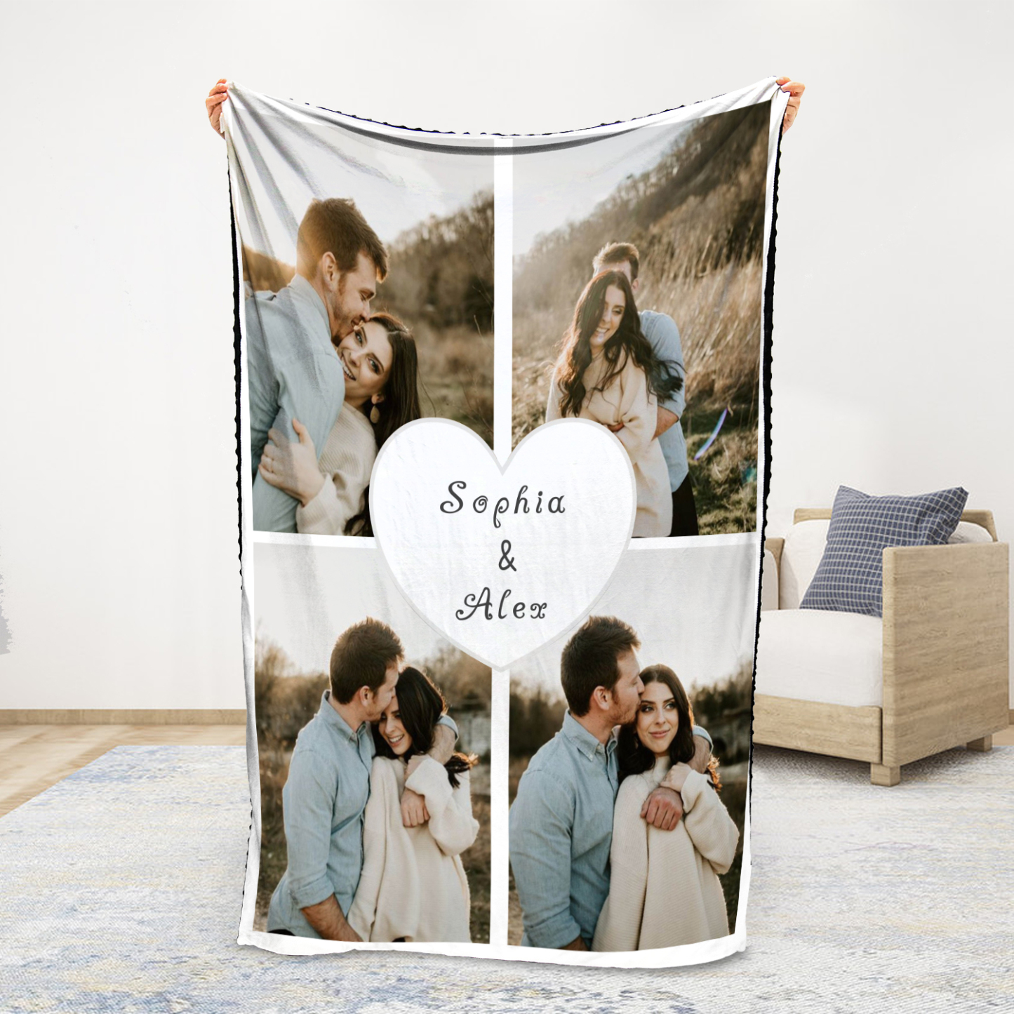 Personalised Couple Blanket Custom Photo Romantic Gift For Her-Jessemade AU