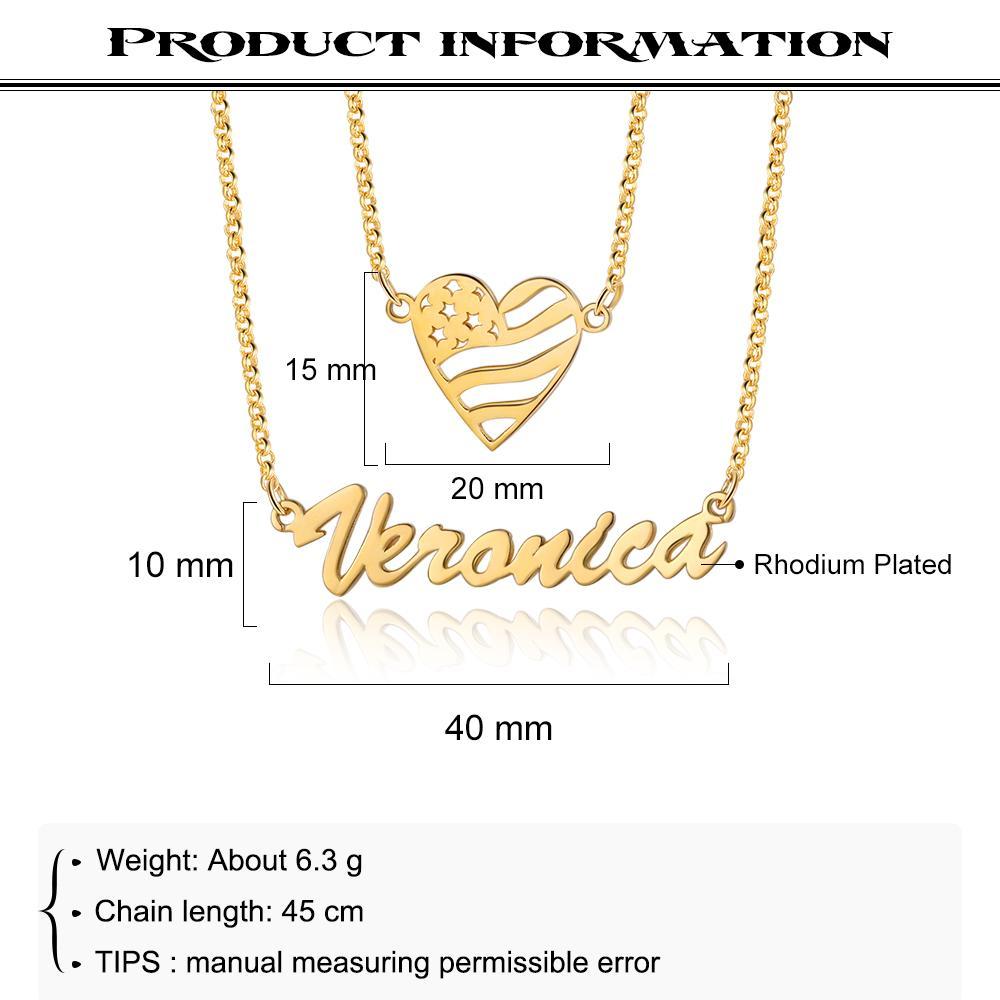 Personalised Heart Necklace Custom 1 Name Necklace Gift For Her-Jessemade AU