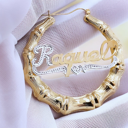 Personalised Gold Circle Hoop Name Earrings for Women-Jessemade AU
