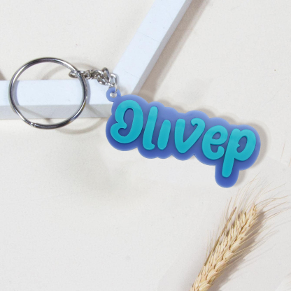 Customise 1 Name Keychain Blue Keychain Back to School Gifts for Kids-Jessemade AU