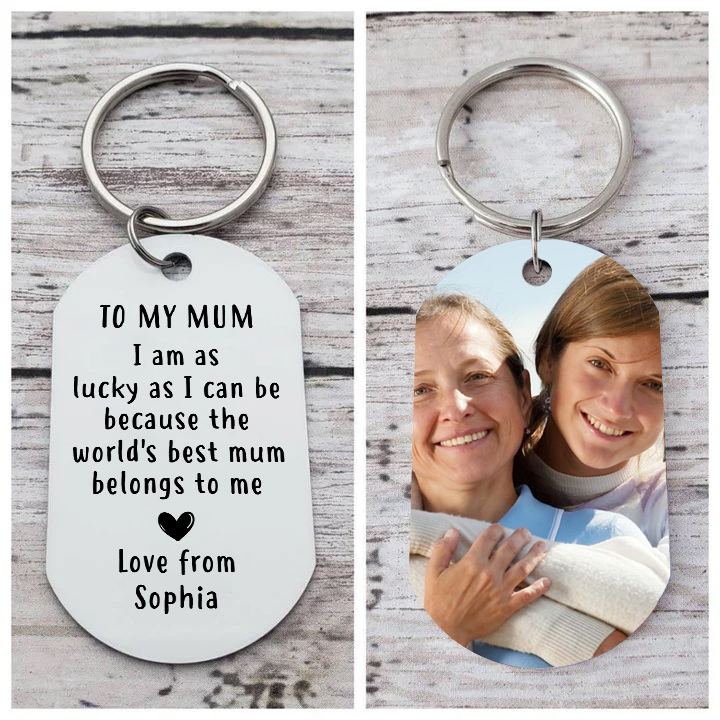 Personalised Photo Keychain Gifts for Mum - I Am As Lucky As I Can Be-Jessemade AU
