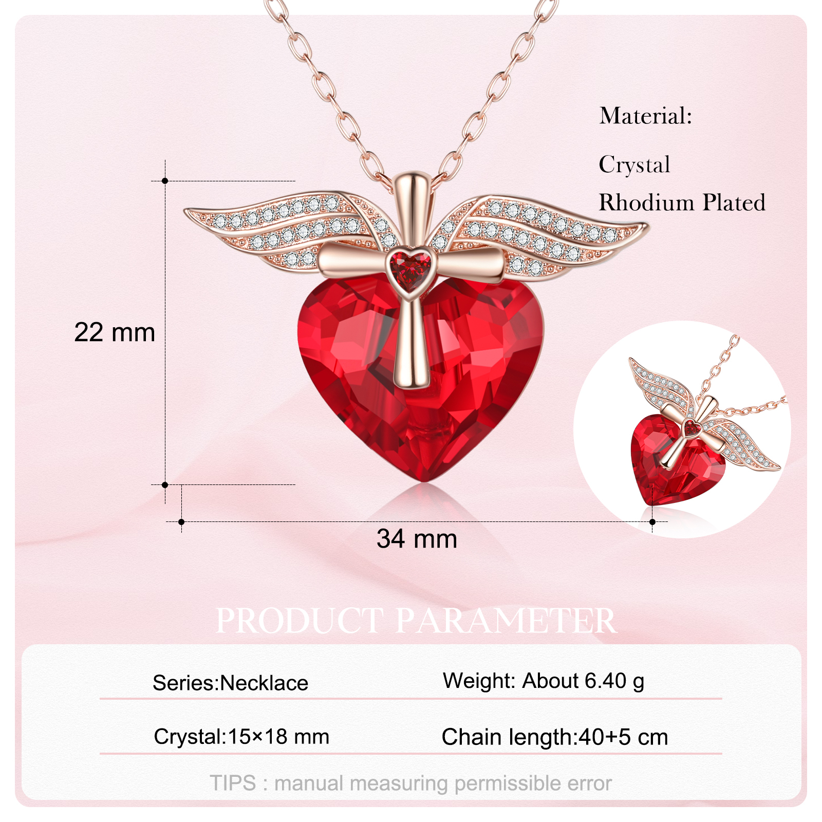 Heart-shaped Crystal Necklace Birthstone Necklace Gifts For Her-Jessemade AU