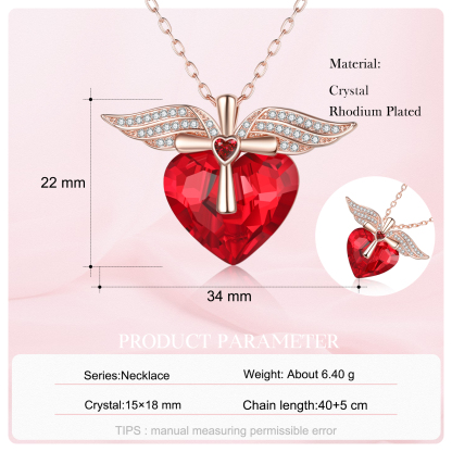 Heart-shaped Crystal Necklace Birthstone Necklace Gifts For Her-Jessemade AU