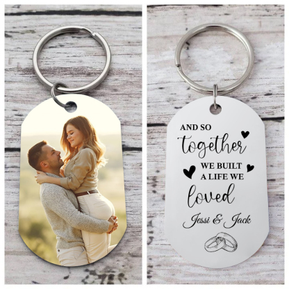 Personalised Photo Keychain for Couple "AND SO TOGETHER WE BUILT A LIFE WE LOVED" Valentine's Day Gift-Jessemade AU