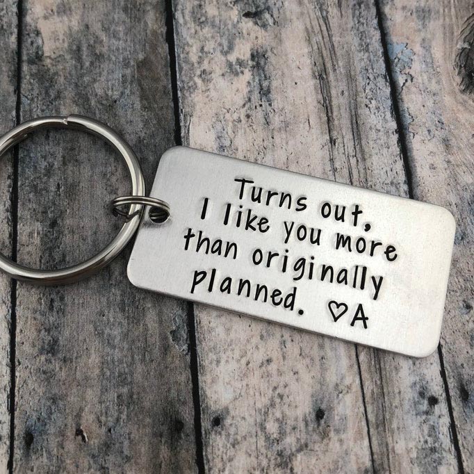 Personalised Initial Couple Keychain "Turns Out, I Like You More Than Originally Planned" Keyring-Jessemade AU