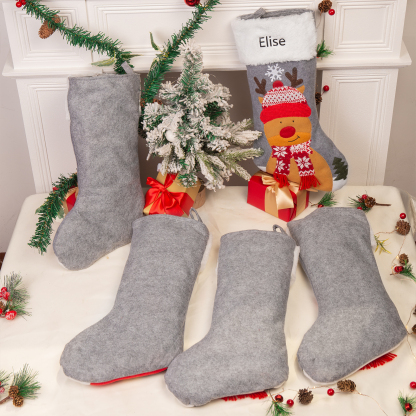 Customised 1 Name Christmas Stockings Ornaments Personalised Christmas Gray Gifts for Family Friends-Jessemade AU