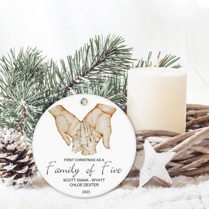 Personalised Christmas Tree Ornaments Wooden Palm Christmas Pendant Custom Text Gifts for Family Friends-Jessemade AU