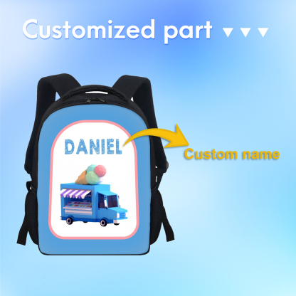 Custom Name Schoolbag Blue Stall Car Backpack Personalised School Bag for Kids-Jessemade AU