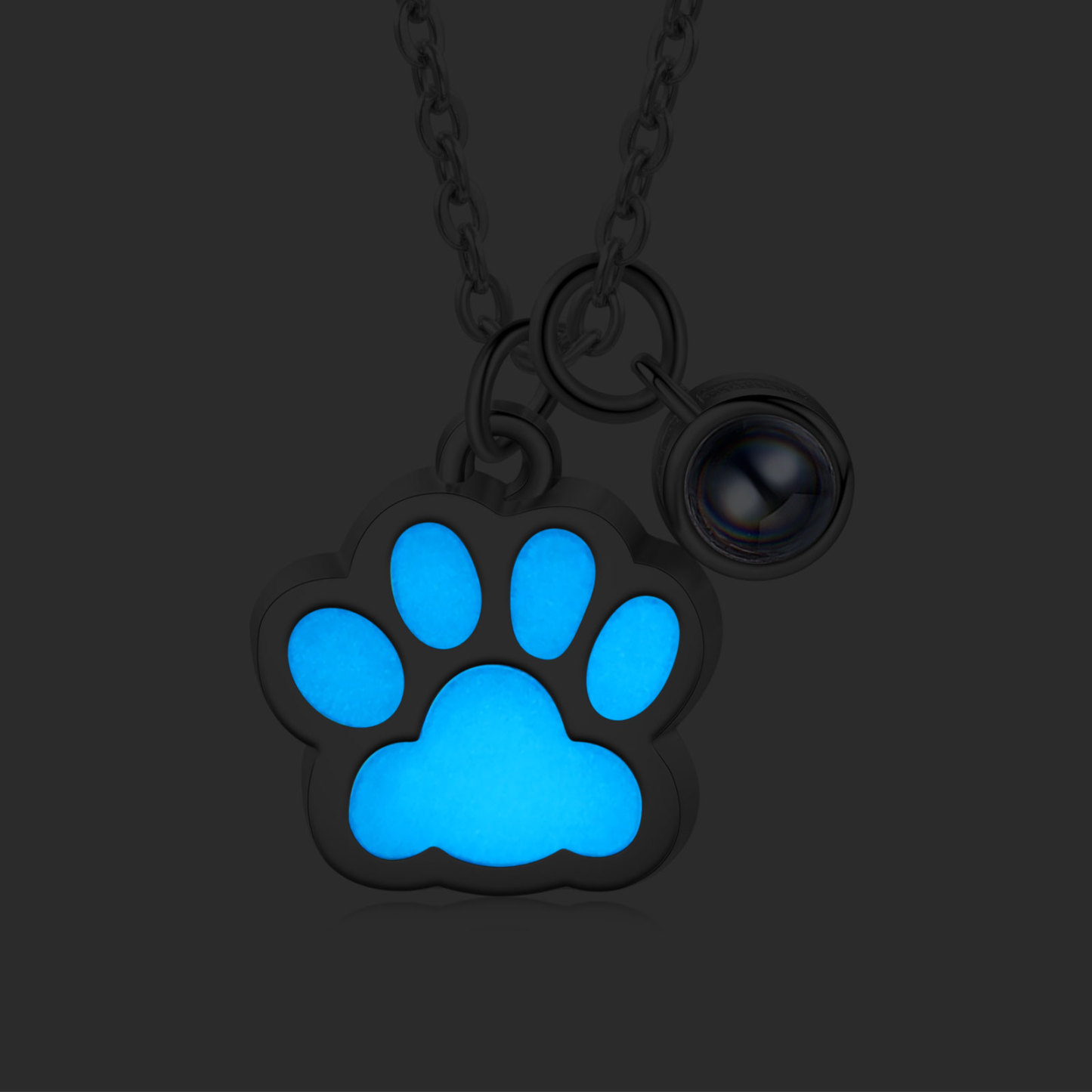 Personalised Dog Paw Pendant Couple Necklace Set Custom Photo Projection Necklace Romantic Gifts For Him/Her-Jessemade AU