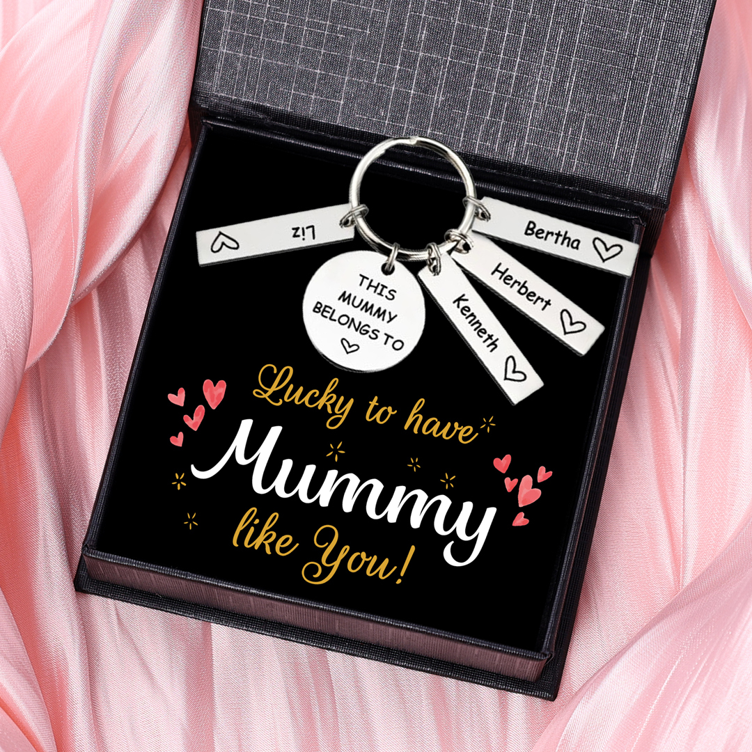 4 Names - Personalised Name Keychain Stainless Steel Keychain Special Gift for Mommy/Mummy-Jessemade AU