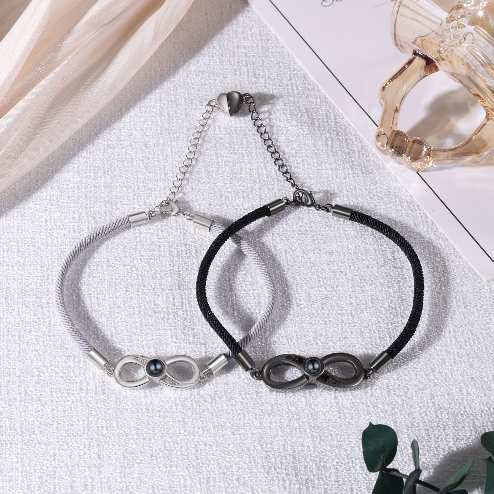 Personalised Magnetic Projection Bracelet Custom Photo Infinity Couple Bracelet Creative Gift for Her-Jessemade AU