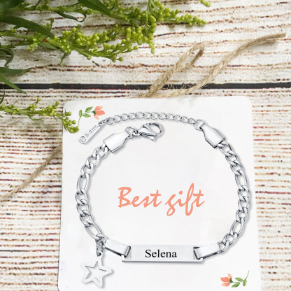 Custom Name Bracelet Personalised Cuban Chain Bracelet Star Bracelet Love Gifts-Jessemade AU