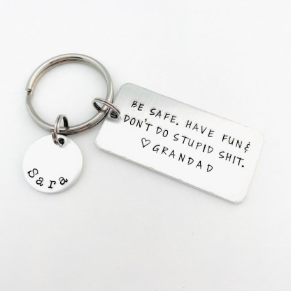 Personalised Name Don't Do Stupid Keychain for Teenager New Driver Gift-Jessemade AU