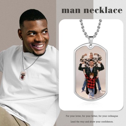 Custom Fist Bump Family Necklace with 3 Kids' Names Personalised Photo Dog Tag Necklace Father's Day Gifts-Jessemade AU