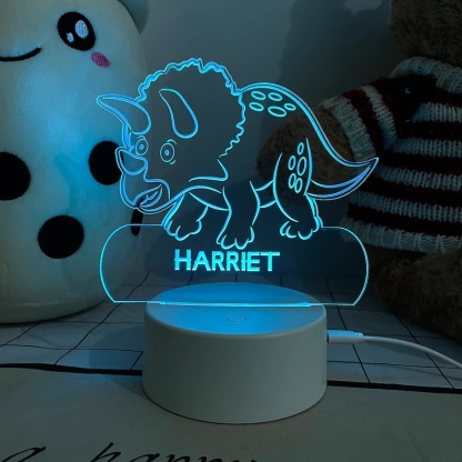 Personalised Rhino Home Decoration Lamp With Custom Name Night Light Kid's Bedroom Decor Children's LED Light-Jessemade AU