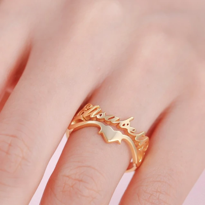 Personalised Ring Custom 1 Name Ring GIFT For Women-Jessemade AU