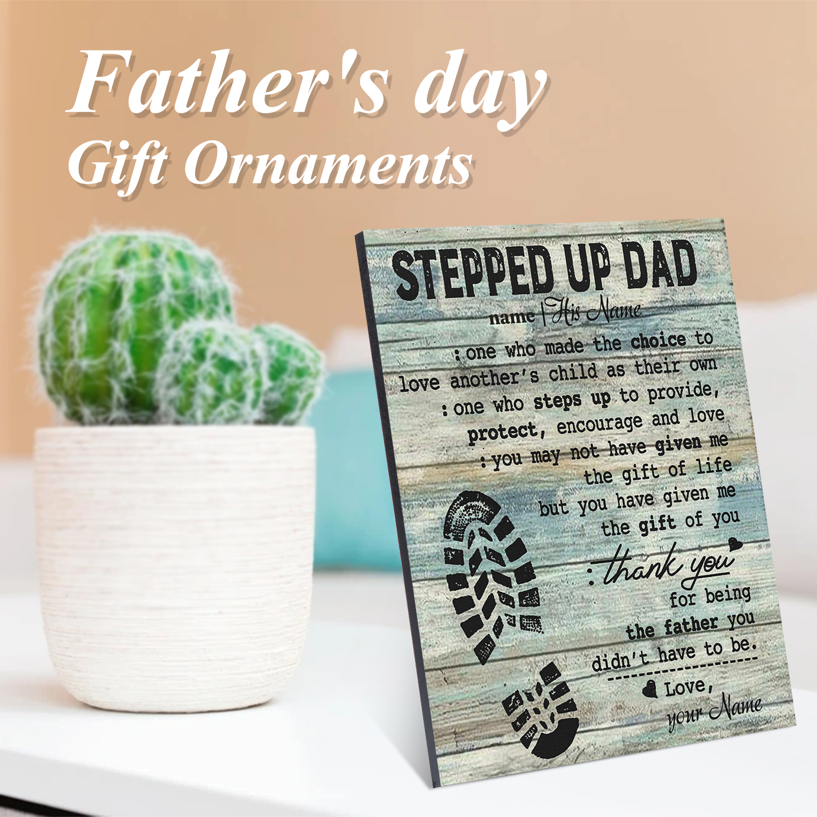 Father's Day Gifts To Dad Photo Frame Wood Signs Keepsake-Jessemade AU