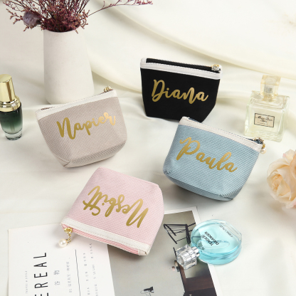 A Set Personalised Name Cosmetic Bag Custom Makeup Bag Zipper Storage Bag Gifts for Ladies Girls-Jessemade AU